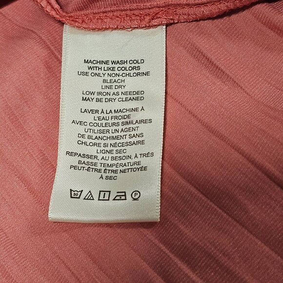 Anthropologie Relaxed Top Button Up Shirt Women Size XL Shiny Rose - Picture 13 of 16